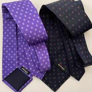 KITON 2 SEVEN FOLD SILK TIES 58X4.00" WIDE.